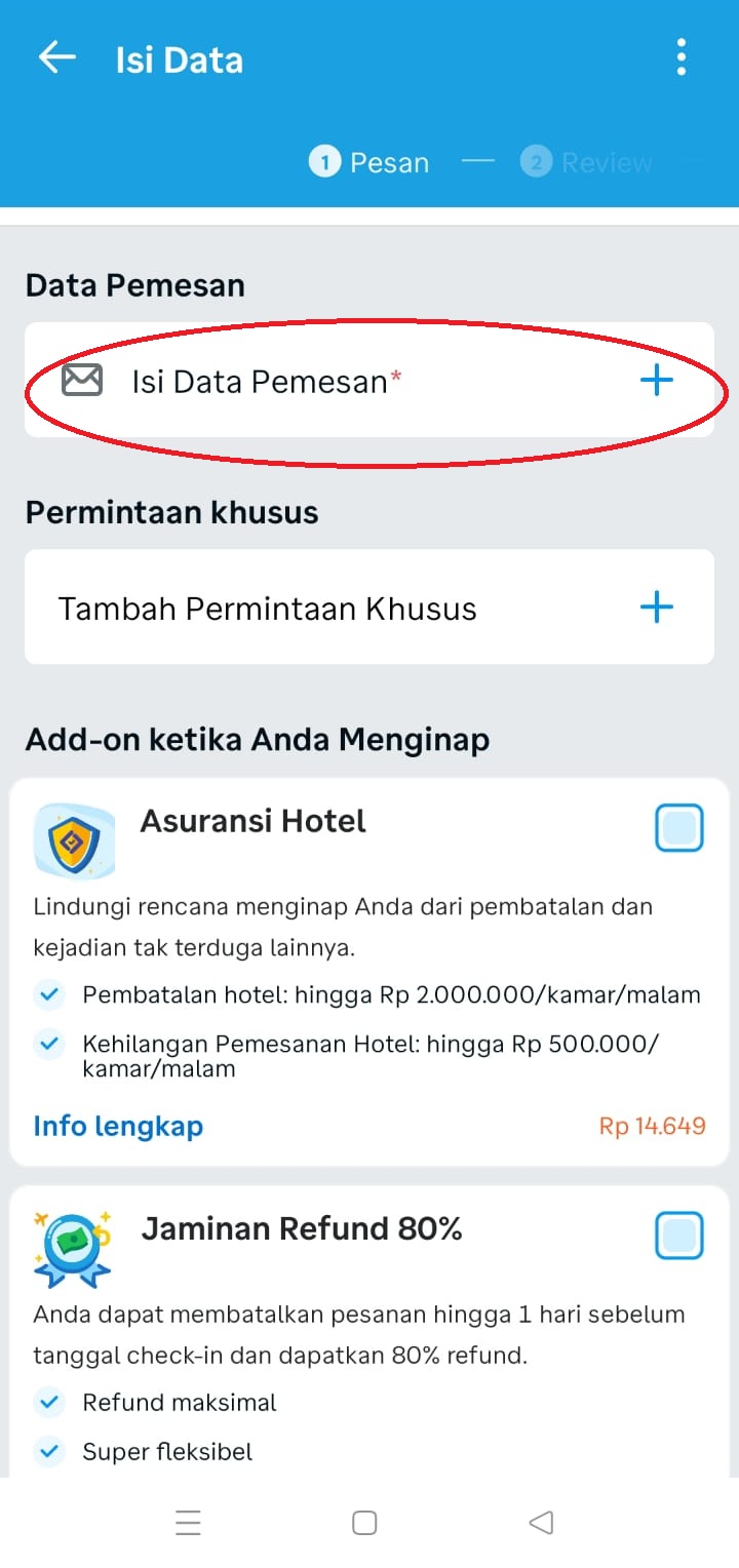 cara booking hotel di Traveloka